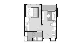 Apartment floor plan, 1 bedroom in Whizdom Avenue Ratchada - Ladprao No. 11009