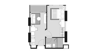 Apartment floor plan, 1 bedroom in Whizdom Avenue Ratchada - Ladprao No. 11010